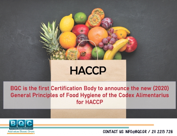 The New General Principles of Food Hygiene for HACCP